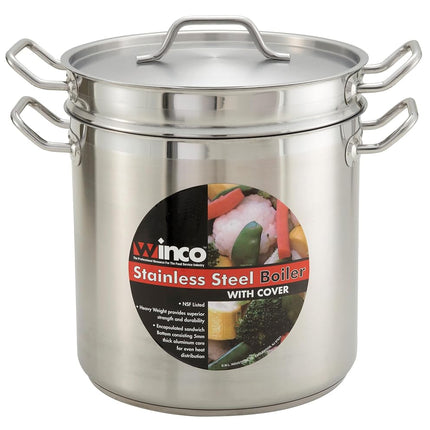 Winware Double-chaudière en acier inoxydable, 16 litres, acier inoxydable