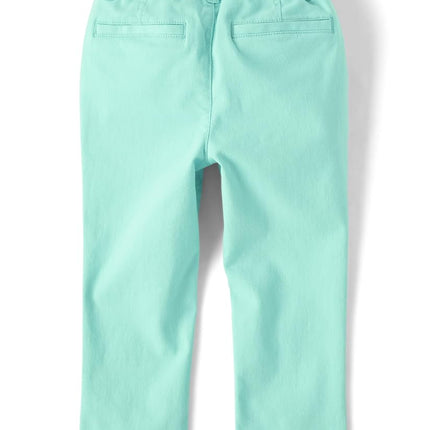 Pantalones chinos elásticos ajustados para bebé y niño de The Children's Place, aguamarina, 6-9 meses