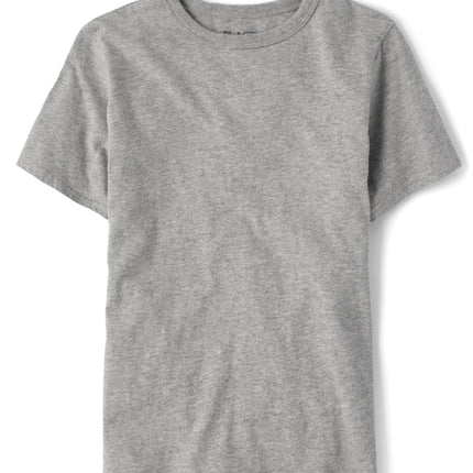 The Children's Place Boys' Basic Short Sleeve Tee, Blue/Grey/Red/White 4-Pack, Small