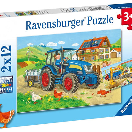 Ravensburger Hard at Work Jigsaw Puzzles for Kids Age 3 Years Up - Toddler Toys - 2x 24 Pieces
