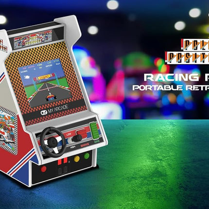 MyArcade DGUNL-7022 Racing Player Pole Position Portable Retro Arcade