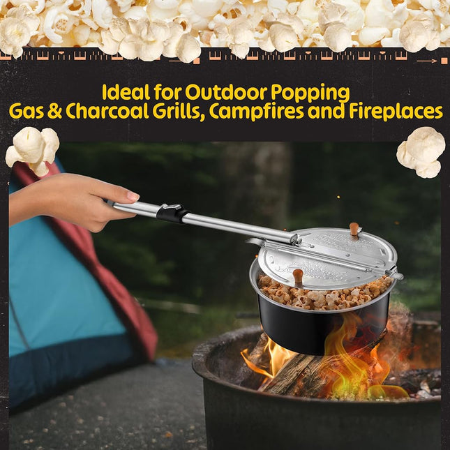 6252 Great Northern Popcorn Pit Popper Campfire Firepit Popcorn Popper - Theater Popcorn Outdoors!