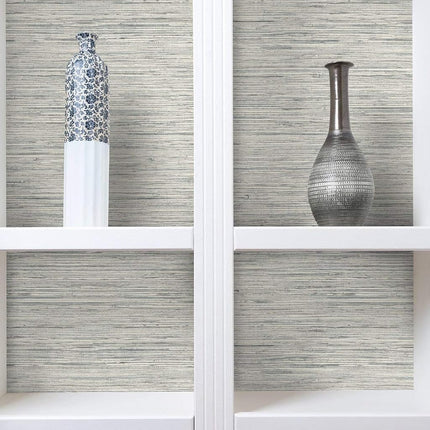 RoomMates Grasscloth Peel and Stick Wallpaper, Grey, 20.5" x 16.5 Feet - RMK11078WP