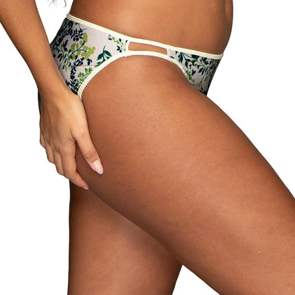 Vanity Fair Women's Illumination String Bikini Panties, Silky Stretch & Satin Trim, Plantopia Print, 7