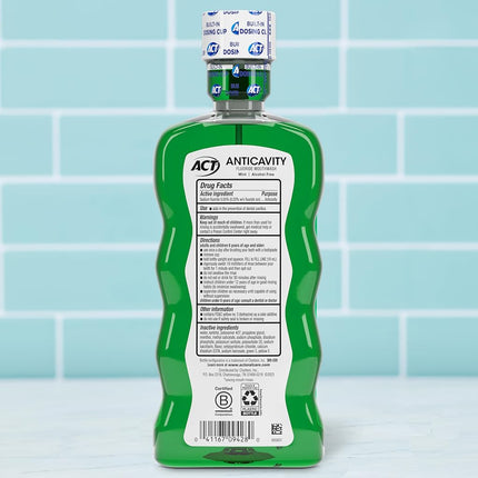 ACT Alcohol Free Anticavity Fluoride Rinse, Mint - 18 oz