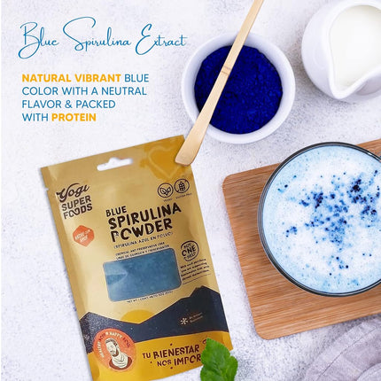 Yogi Super Foods Blue Spirulina Powder Made from Blue-Green Algae Extract - Superfood Plant, Rich Source of Protein, for Immune Support, Energy, Natural Food Coloring for Baking - 5 Ounce Bag
