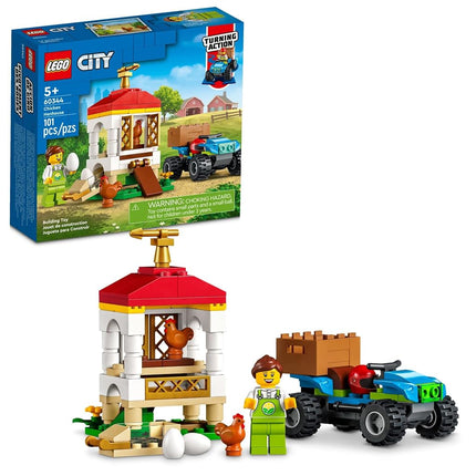 LEGO City Gallinero de Gallinas 60344 Juego de Construcción de Granja para Niños y Niñas de 5+ Años (101 Piezas)