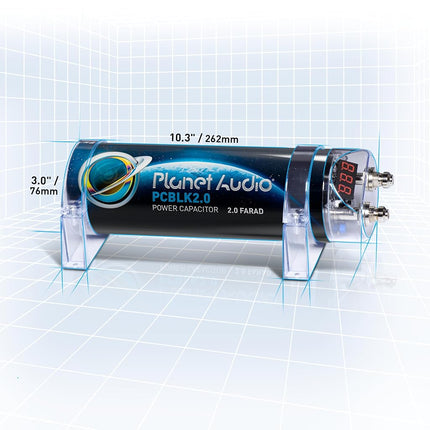 Planet Audio PCBLK2.0 – 2 Farad Car Capacitor For Energy Storage To Enhance Bass Demand From Audio System
