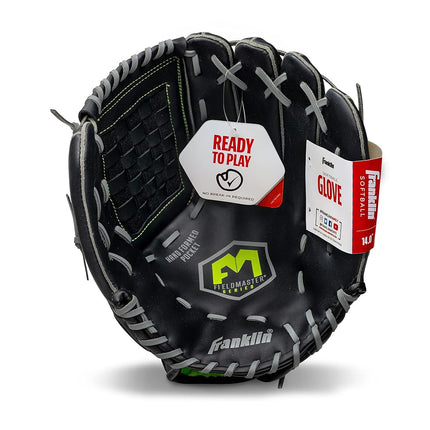 Gant de baseball et softball Franklin Sports unisexe adulte 14" - Fieldmaster Midnight Youth, noir, 14 Basket Web US