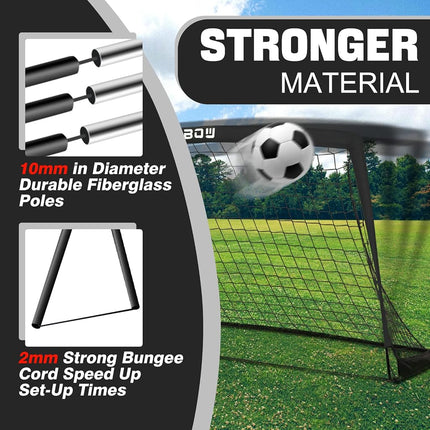 6x4 ft Kids Football Goal, Portable Junior Practice Soccer Net for Garden