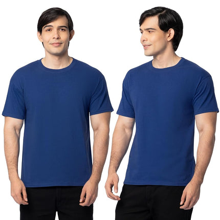 Fruit of The Loom Men's Eversoft Short Sleeve Cotton (Regular and Big & Tall) T-Shirt (Pack of 2), Crew - 2 Pack - Blue, XL