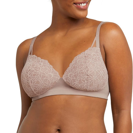 Maidenform Women's, Pure Comfort Soft Support Wireless Longline, Wirefree Comfortable Lace Bra, Evening Blush, S