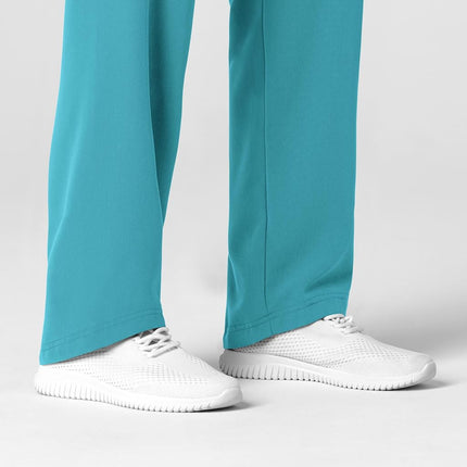 WonderWink Women's Stovepipe High-Low Hem Scrub Pant, Teal Blue, Medium