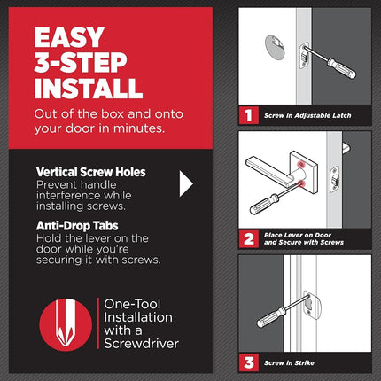 Kwikset 97402-906 Tustin Entry Lever, Satin Chrome