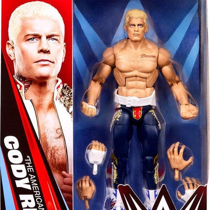 Mattel WWE Elite Action Figure & Accessories, Series #125 Set, 6-inch Collectible Cody Rhodes with 25 Articulation Points & Swappable Hands