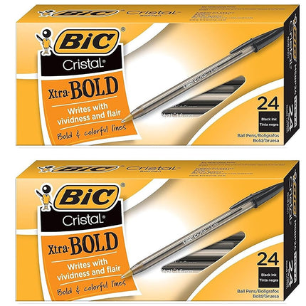BIC Cristal Xtra Bold Ball Point (1.6mm), Black, 48 Count