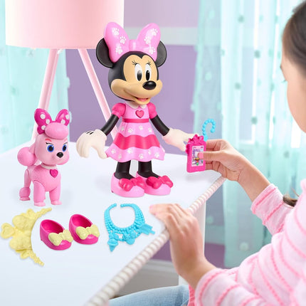 Disney Jr. Minnie Mouse Pets Fun Doll 10" Poseable Mini Doll for Ages 3+