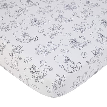 Disney Lion King Leader of The Pack Grey, Sage, Ivory and Yellow 3 Piece Nursery Crib Bedding Set - Comforter, Fitted Crib Sheet, and Crib Skirt (7512276P)