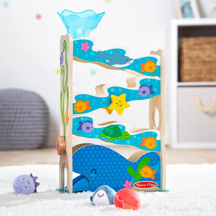 Melissa & Doug Rollables Wooden Ocean Slide Infant and Toddler Toy (5 Pieces) Ocean Themed Toys For Toddlers, Early Learning Toys For Infants And Toddlers Ages 1+ - FSC Certified - FSC Certified