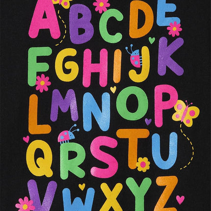 The Children's Place T-shirts graphiques à manches courtes pour bébés et petites filles, paquet de 3, alphabet/chiffres/arc-en-ciel, 18-24 mois