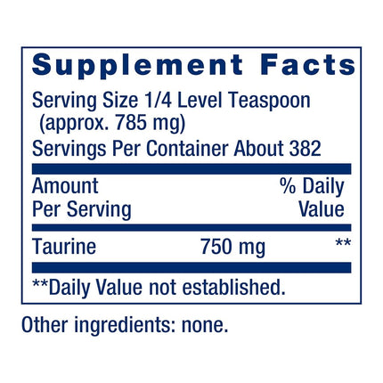 Life Extension Taurine Grams Powder, 300 Gram