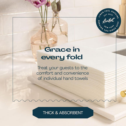 Disposable Guest Towel Paper Napkin - Disposable Cloth-Like Guest Towels - Soft and Absorbent Tissue Paper for Kitchen, Bathroom, Party, Wedding, Or Event (Pack of 200)