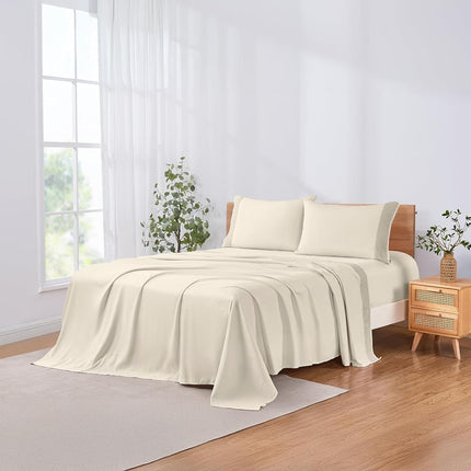 Modern Threads Pacific Coast Textiles 3 PIECE CROCHET LACE MICROFIBER SHEET SET LINEN TWIN, Microfibre