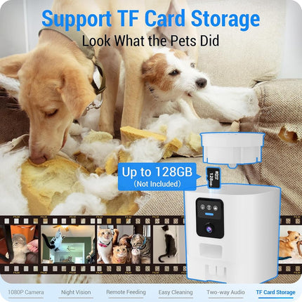 Frienhund Automatic Cat Feeder with 2K HD Camera: 5G WiFi Automatic Dog Feeder with Sealed Outlet