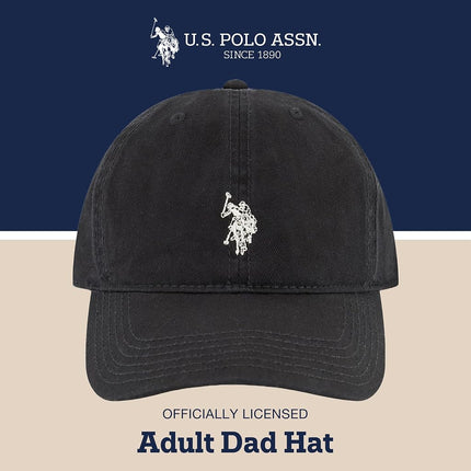 U.S. POLO ASSN. Concept One Small Polo Pony Logo Baseball Hat, 100% Cotton, Adjustable Cap, Black