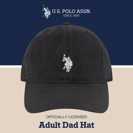 U.S. POLO ASSN. Concept One Small Polo Pony Logo Baseball Hat, 100% Cotton, Adjustable Cap, Black