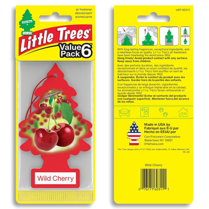 Little Trees Air Fresheners Car Air Freshener. Hanging Tree Provides Long Lasting Scent for Auto or Home. Wild Cherry, 24 Air Fresheners