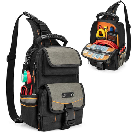 Trahzia Electrician Tool Pouch Bag, Zippered HVAC 