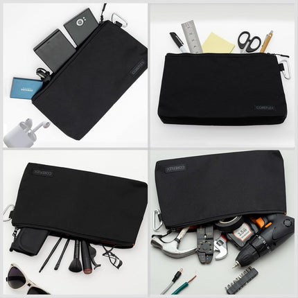 COREFLEX 6 Pack Premium Tool Pouch Zipper Bag with Internal Pockets, Small Tool Bag, Multipurpose Storage Pouch, Heavy Duty Flat Bottom Tool Bag with YKK Zipper for Tools, Gadgets, Stationary.