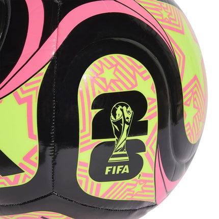 Adidas Unisex-Adult World Cup Soccer Ball, Black/Lucid Lemon/Lucid Pink, 3