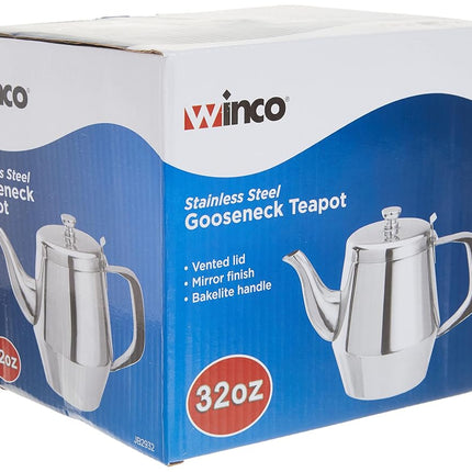 Winco JB2932 Gooseneck Teapot, 32-Ounce
