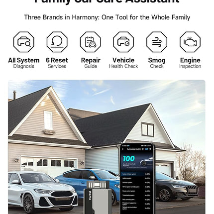 TOPDON Carpal-A OBD2 Code Reader Bluetooth, All System OBD2 Scanner for iOS & Android, Vehicle Health Check, 6 Maintenance Services, Smog Check, Repair Guide, 1 Year Free Update