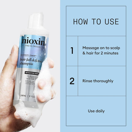 Nioxin Hair Fall Defense Shampoo for Hair Loss, 240 ml