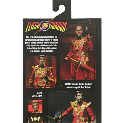 Ultimate Ming (Red Military Outfit) - King Features 7” Action Figure - Flash Gordan 1980 - NECA Collectibles
