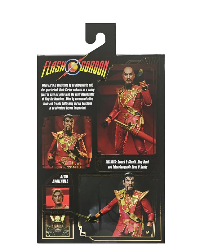 Ultimate Ming (Red Military Outfit) - King Features 7” Action Figure - Flash Gordan 1980 - NECA Collectibles