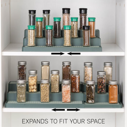 SIMPLEMADE 3-Tier Spice Rack Organizer - Versatile Storage Shelf for Kitchen, Bathroom, Bedroom & Office, Set of 1, Expandable Sage