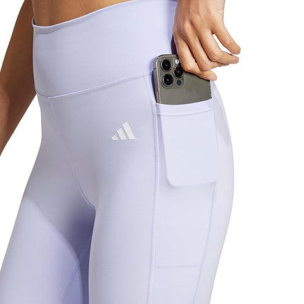 adidas Women's Optime Essentials Stash Pocket Full-Length Training Leggings, Violet Tone/White, XL