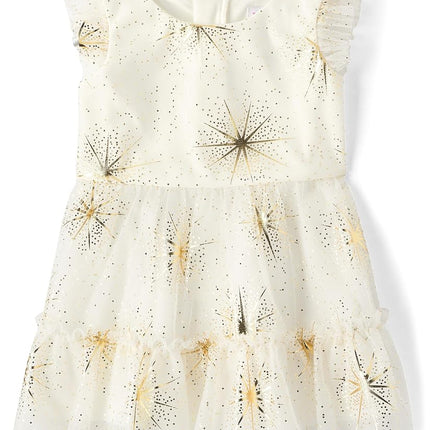 The Children's Place Robe habillée à manches courtes pour bébé fille, taille unique et tout-petit, motif Noël scintillant, 3T