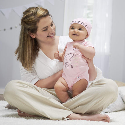 Paquete de 5 bodys Gerber de manga corta para bebé niña, modelos surtidos, diseño Pink Bunny Love, de 0 a 3 meses, Bunny Love, de 0 a 3 meses