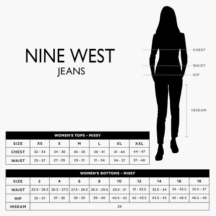 NINE WEST Women's High Rise Perfect Skinny Jean, Black, 16 Regular
