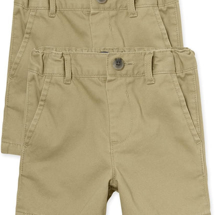 The Children's Place baby boys And Toddler Chino Shorts, Flax 2 Pack, 2T US