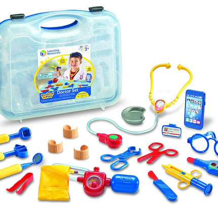 Learning Resources Pretend & Play Doctors Set - Multi-Coloured Complete Toy Dr Medical Kit for Kids