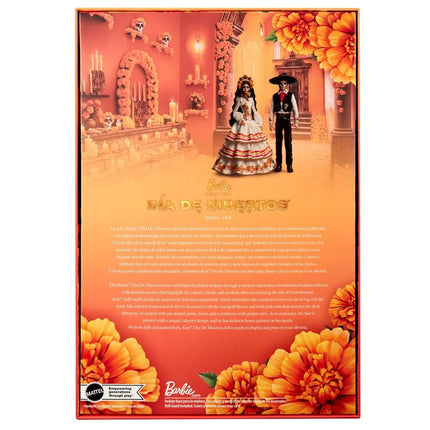 Barbie Signature Ken Doll, Día De Muertos 2025 Collectible with Cream Shirt, Black Vest and Trousers, Sombrero and Calavera Face Paint, JBJ06