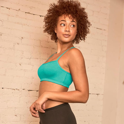 Hanes Women's Cotton String Bralette (3 Pack), Concrete Heahter/Isle Green/Moonlit Sky Grey Heather, XL