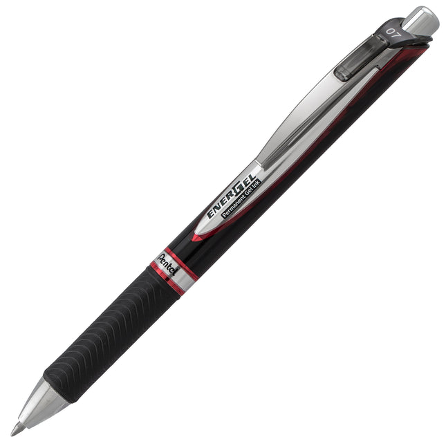 Pentel EnerGel PRO Permanent Gel Pen, Medium Line, Red Ink, BLP77BP2B (Pack of 2)