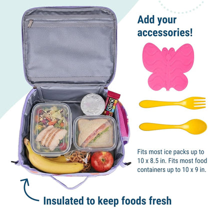 Wildkin Kids ECO rPET Insulated Lunch Box – Keeps Food Hot or Cold, Easy-Clean Lining, Mesh Pockets & BPA-Free – Boys & Girls, Ideal for School, Travel & Daycare – Sweet Dreams